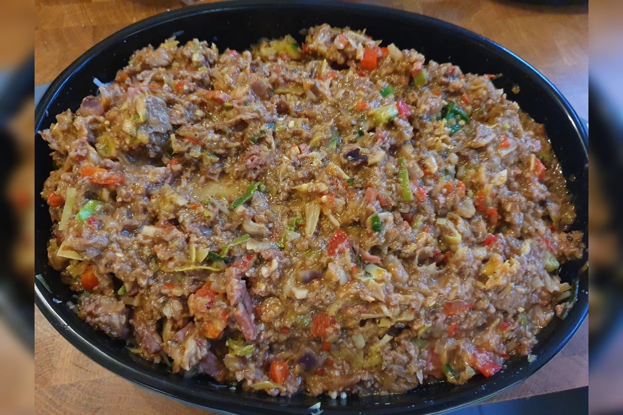 Pittige lasagne met Kebap-rode peper-gehakt-bacon en mozzarella